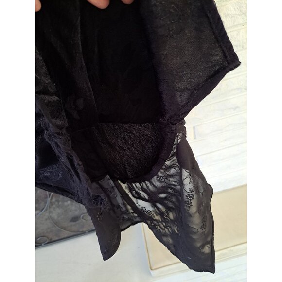 Vintage Spencer Alexis Black Lace Victorian Dark Romantic Top Blouse Shirt Med - Picture 6 of 10